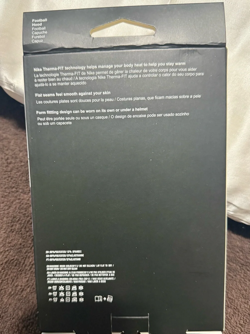 Nike Gray Hooded Mask in Packaging with White Text - Football